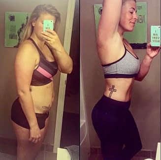 transformation of kelsey personal training client 