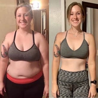 transformation of Kristina personal training client 